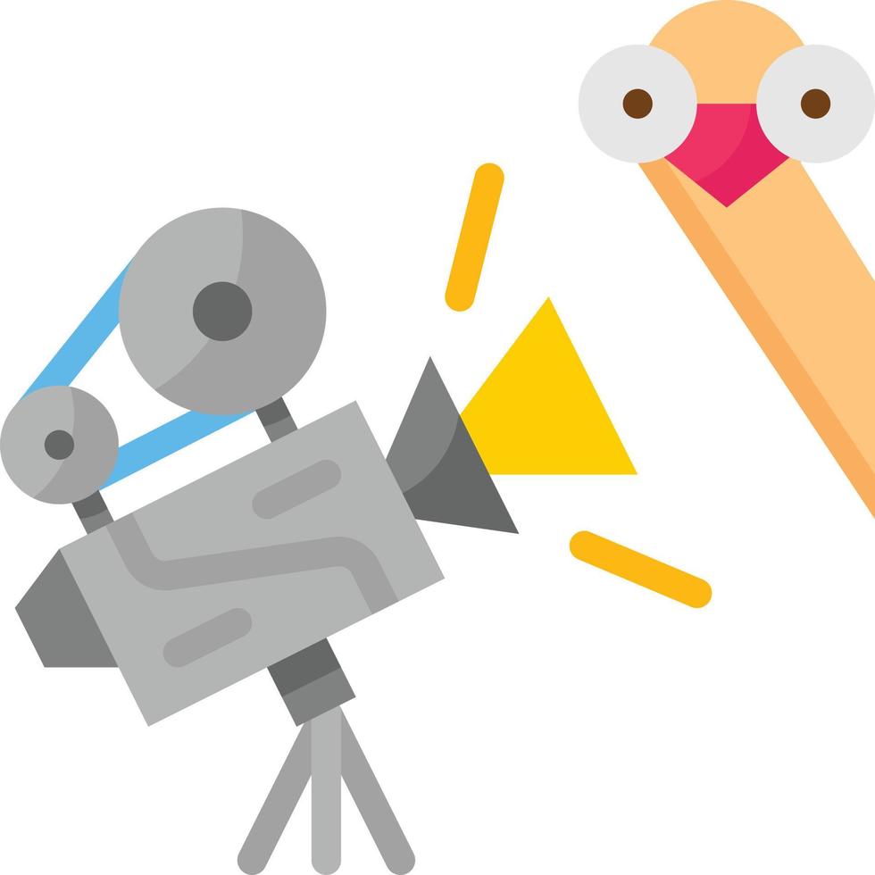 documentary film shoot ostrich entertainment - flat icon vector