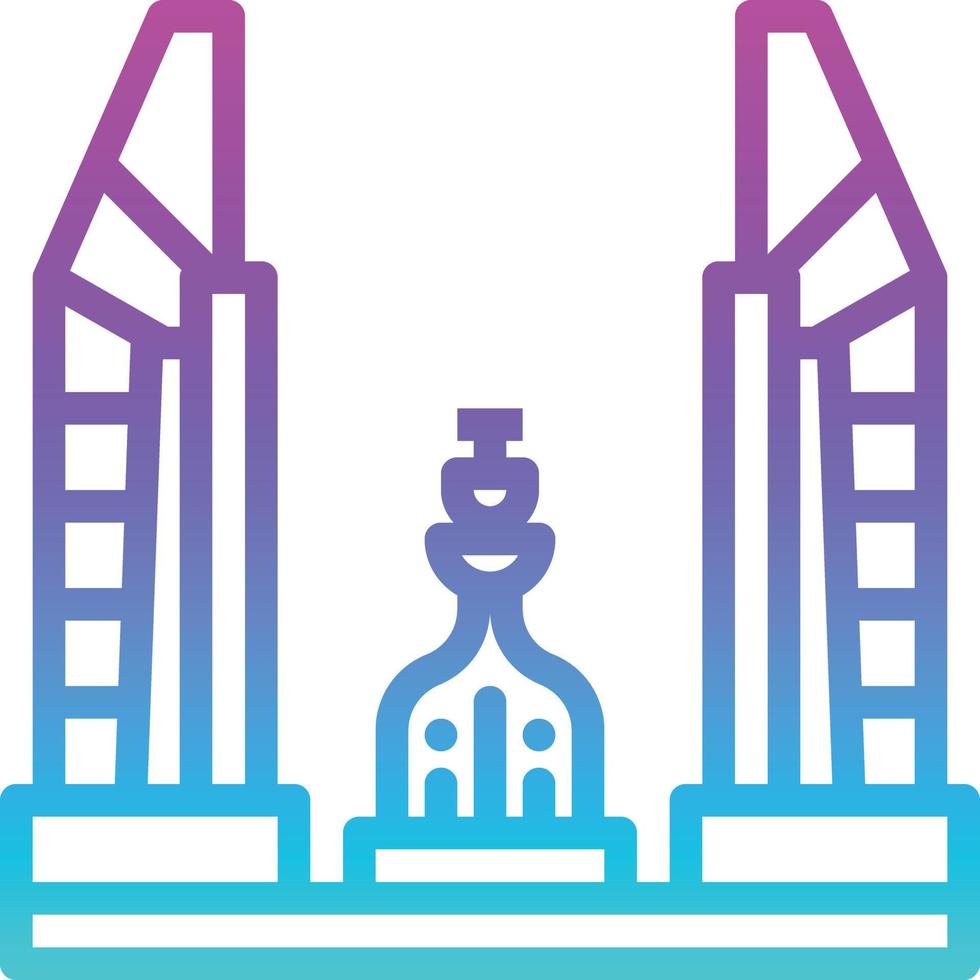 democracy monument thailand landmark bangkok - gradient icon vector