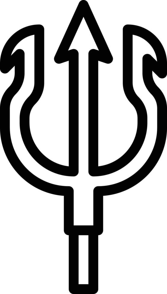 trident hell dead reaper halloween - outline icon vector