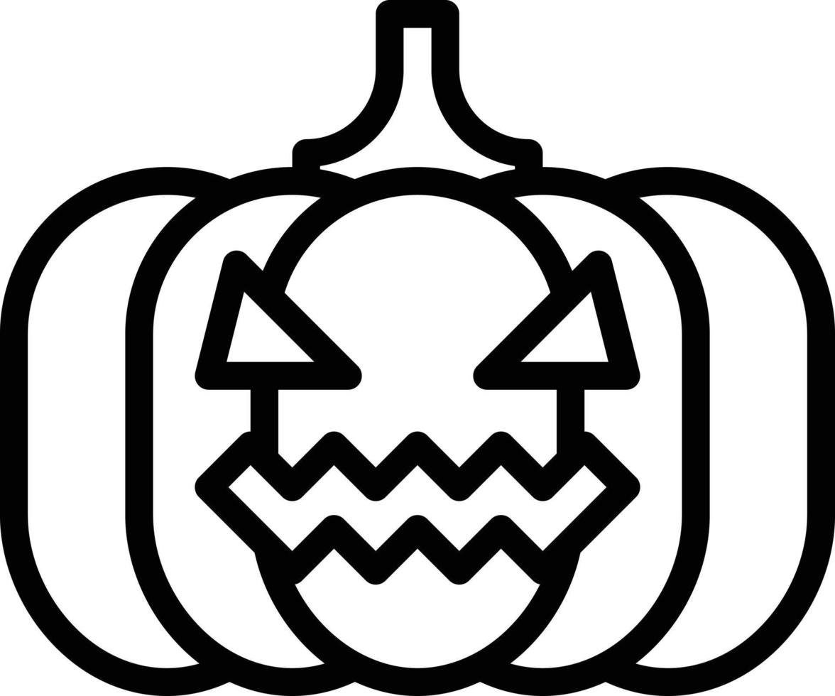 cabeza de calabaza iluminación decoración halloween - icono de contorno vector