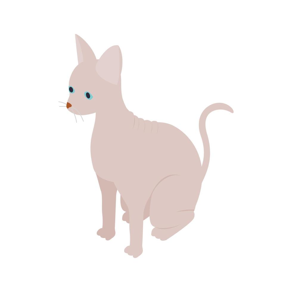 icono de gato esfinge, estilo 3d isométrico vector