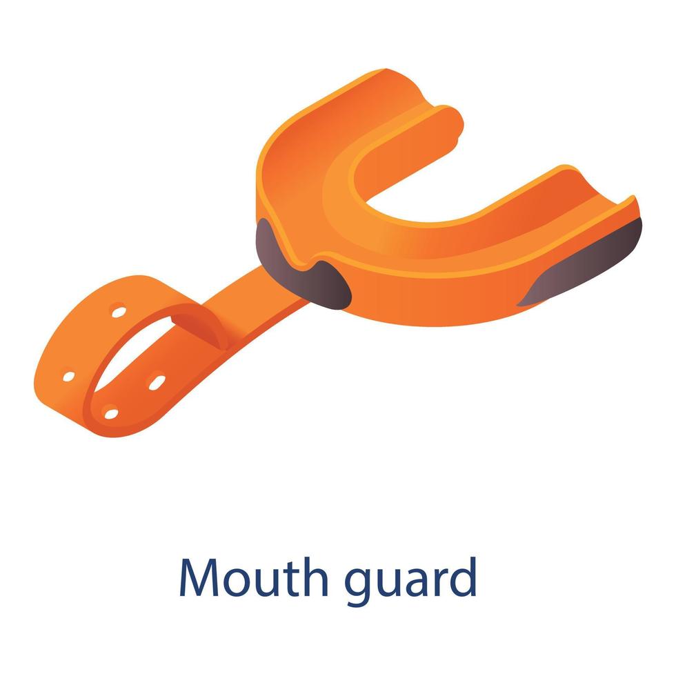 American football mouth guard icon, isometric style vector