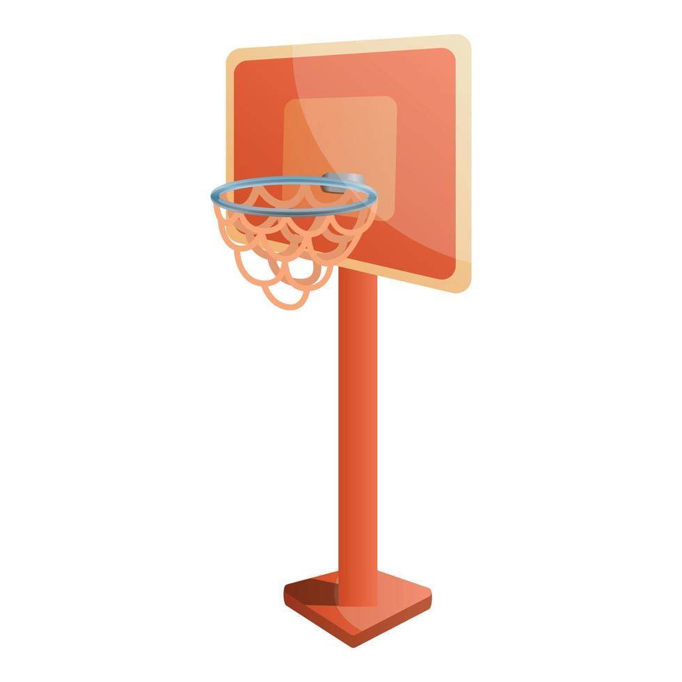 icono de torre de baloncesto para niños, estilo de dibujos animados vector