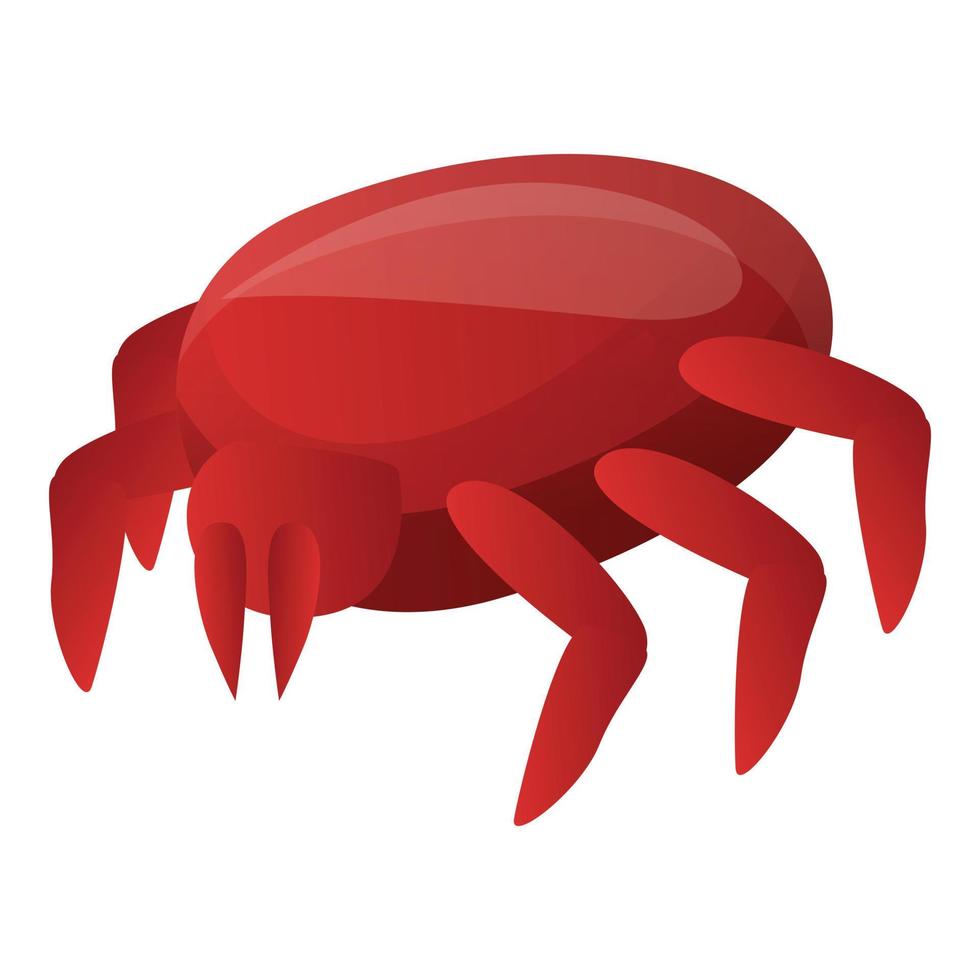 Red mite icon, cartoon style vector