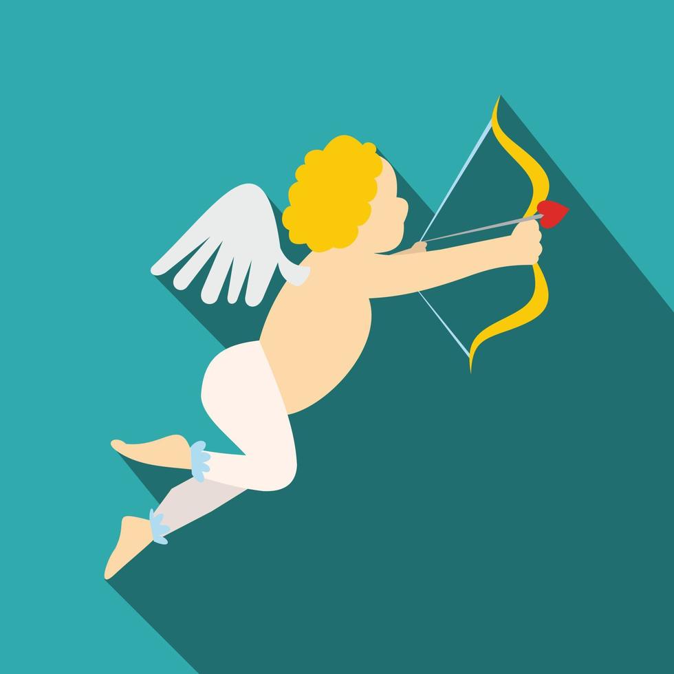 día de san valentín cupido icono plano vector