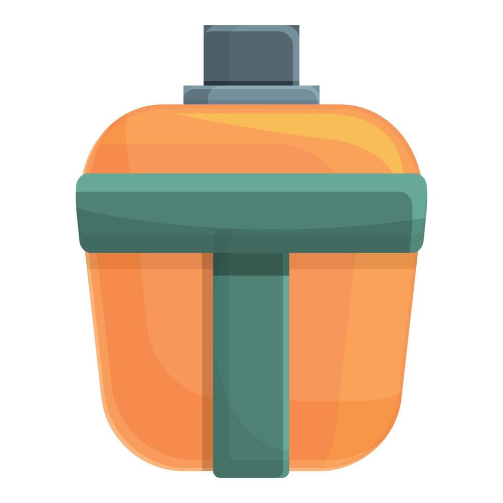 Flask for expeditions icon, cartoon style vector