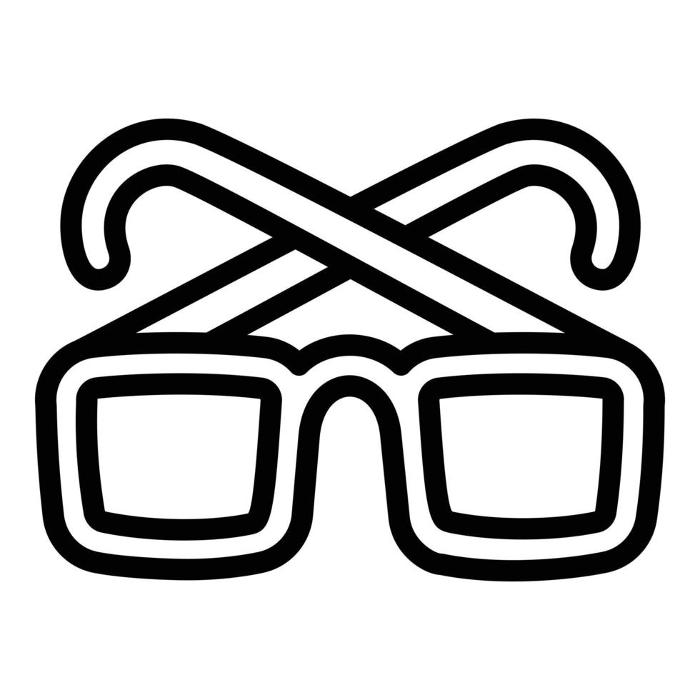 Old eyeglasses icon, outline style vector