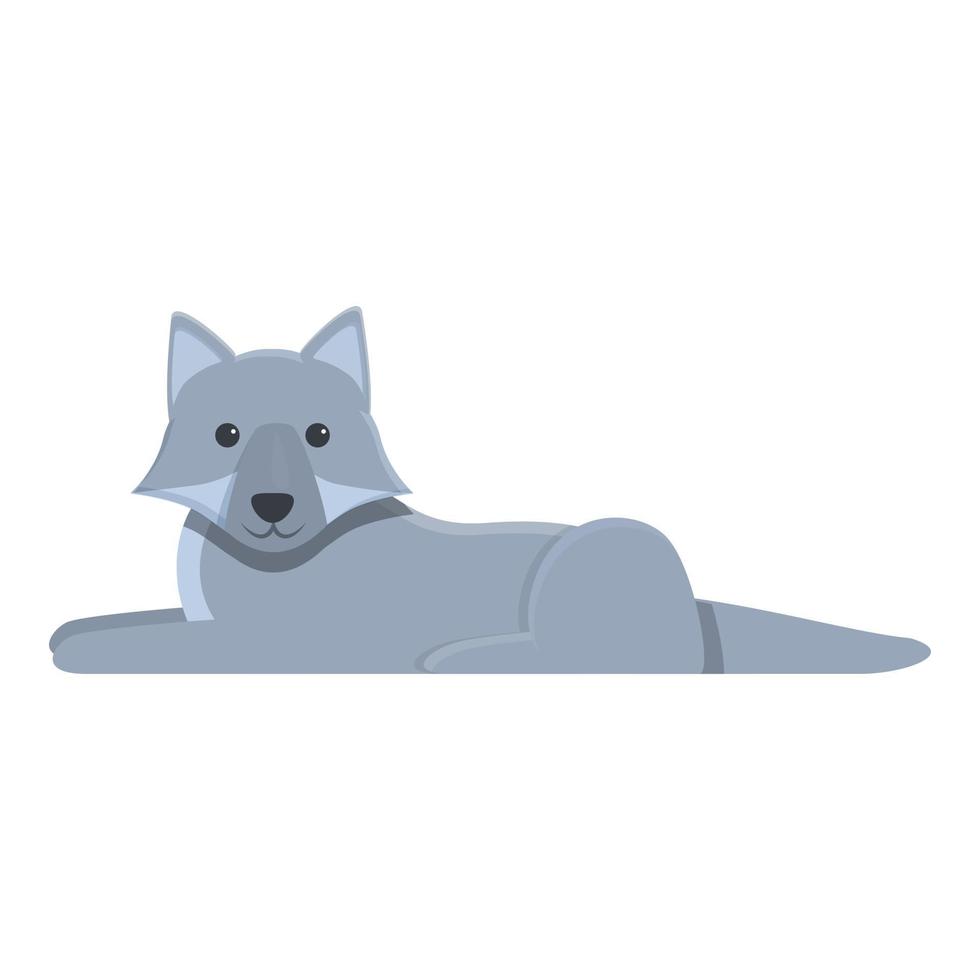 icono de lobo descansando, estilo de dibujos animados vector