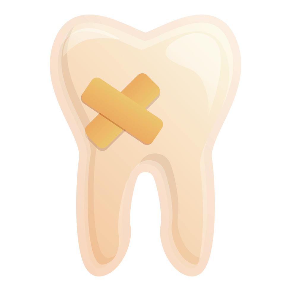 Sick tooth icon, cartoon style vector