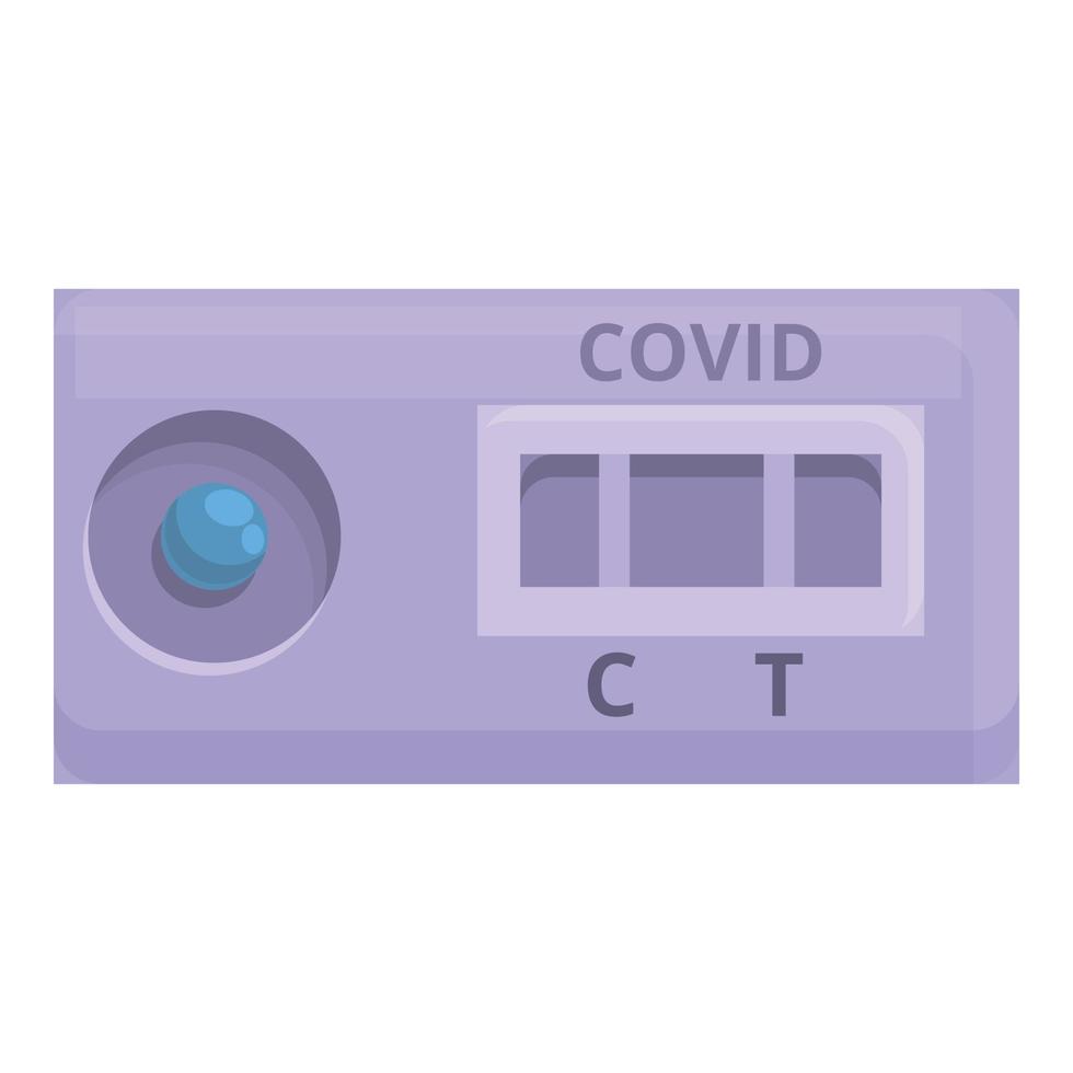 Covid test result icon, cartoon style vector