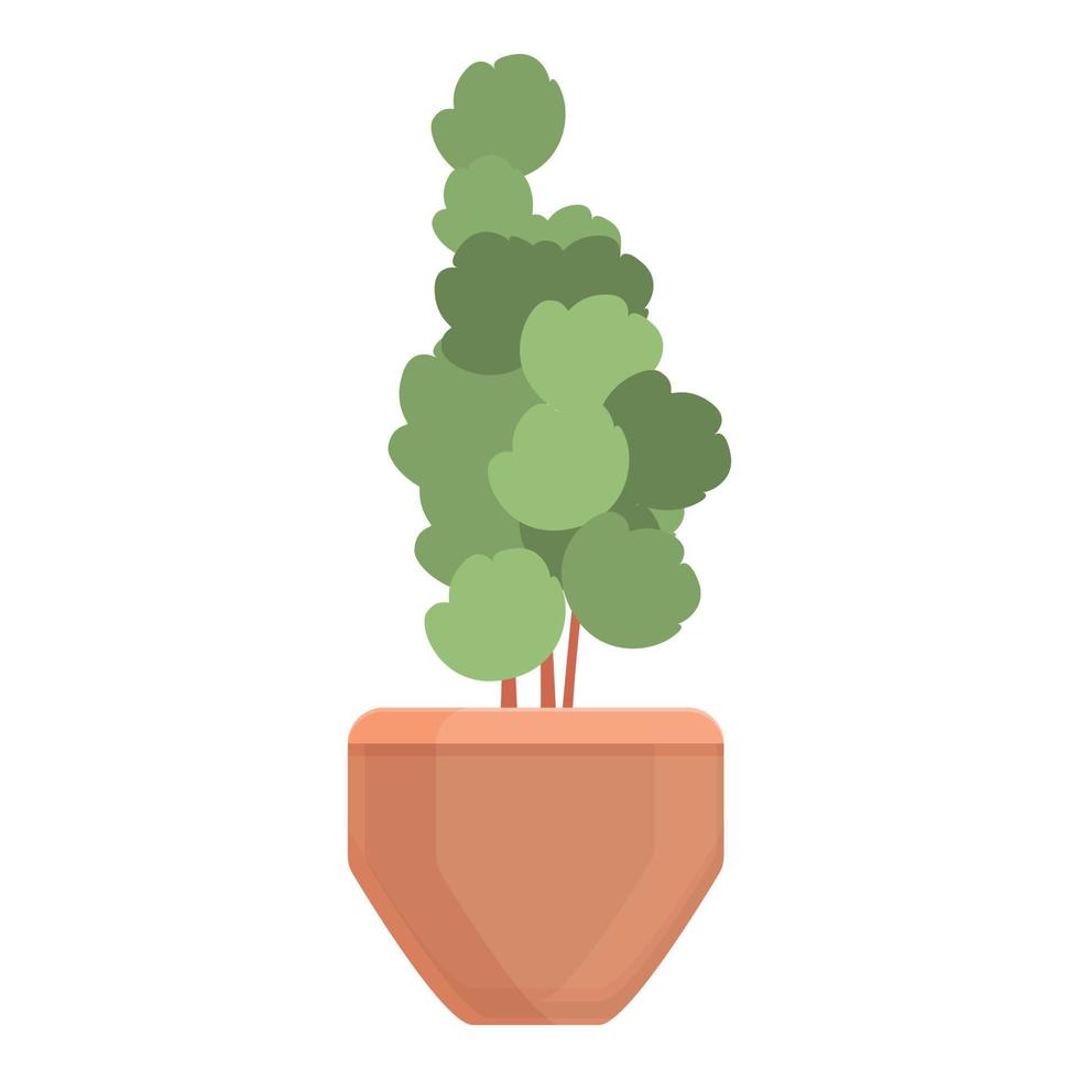 Soil plant pot icon, cartoon style vector