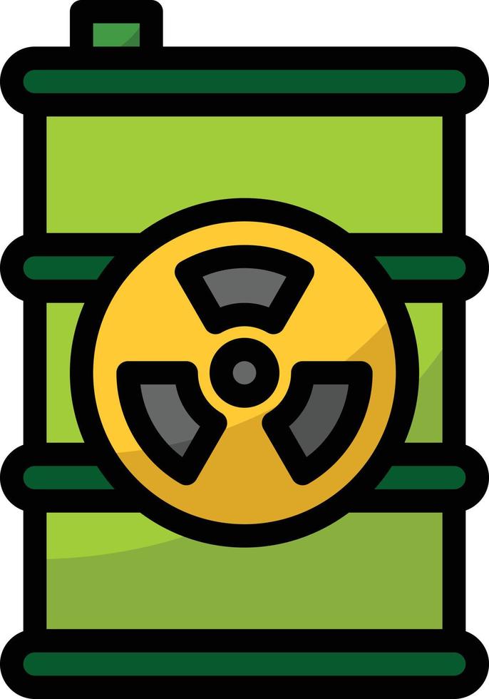 barril nuclear energía ecología verde - icono de contorno lleno vector