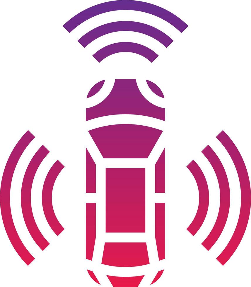 self driving car ai artificial intelligence - solid gradient icon vector