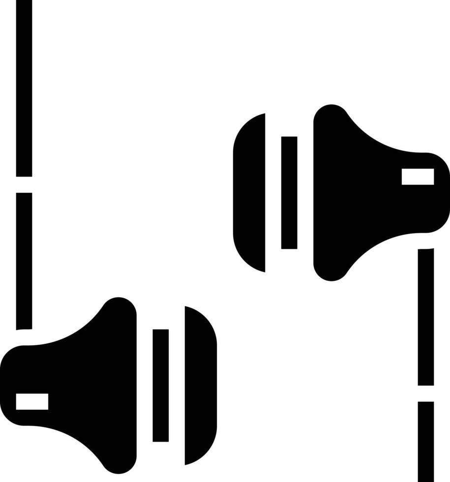 earphone sound music computer accessory - solid icon vector