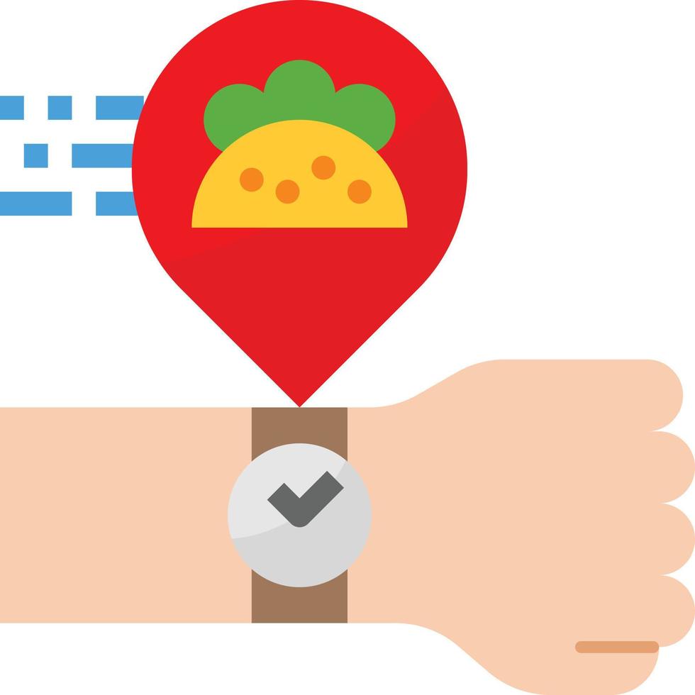 time wait taco food delivery - flat icon vector