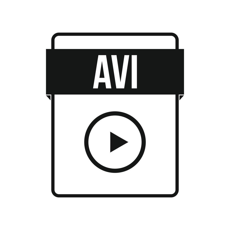 AVI file icon, simple style vector