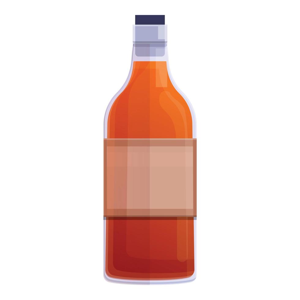 icono de botella de whisky bourbon, estilo de dibujos animados vector