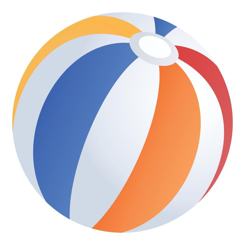 Beach ball icon, isometric style vector