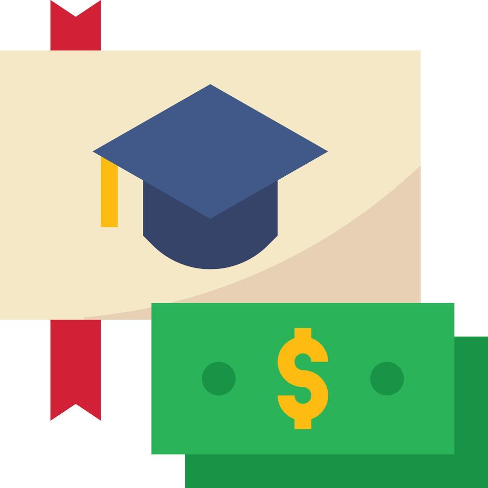 education fund money celebration graduate - flat icon vector