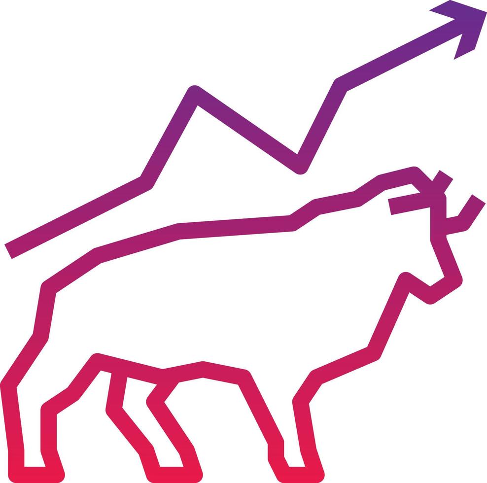 bull up stock investment market - gradient icon vector