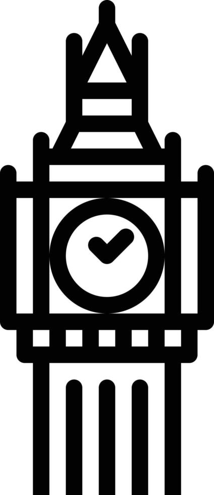 big ben england landmark london clock - outline icon vector