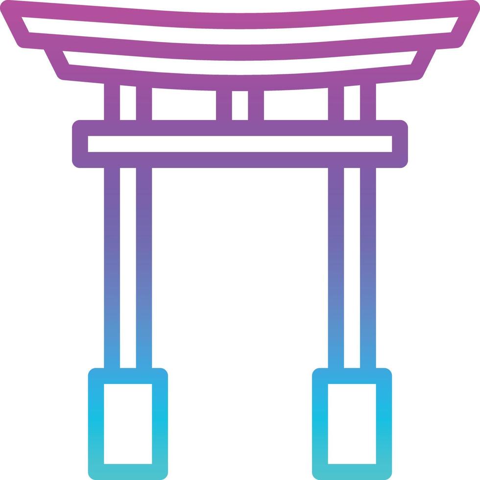 torii gate temple japan japaneses - gradient icon vector