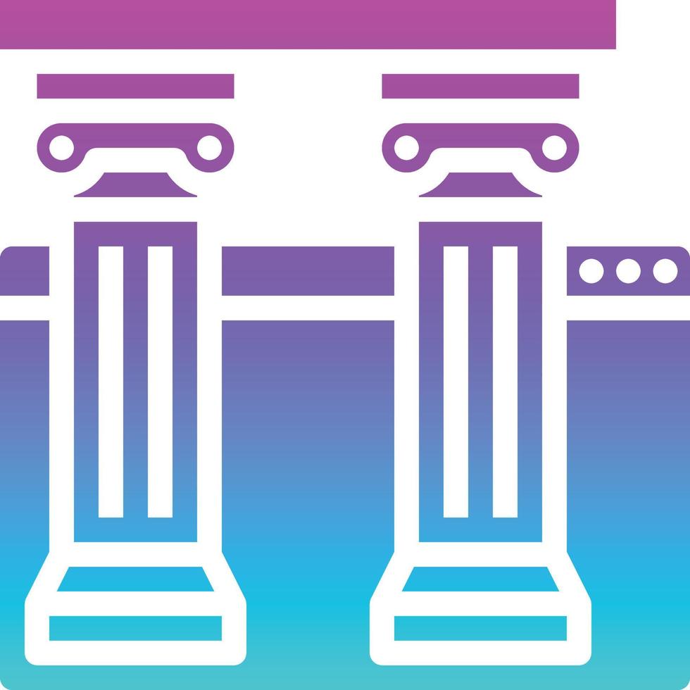 architecture website structure ancient seo - solid gradient icon vector