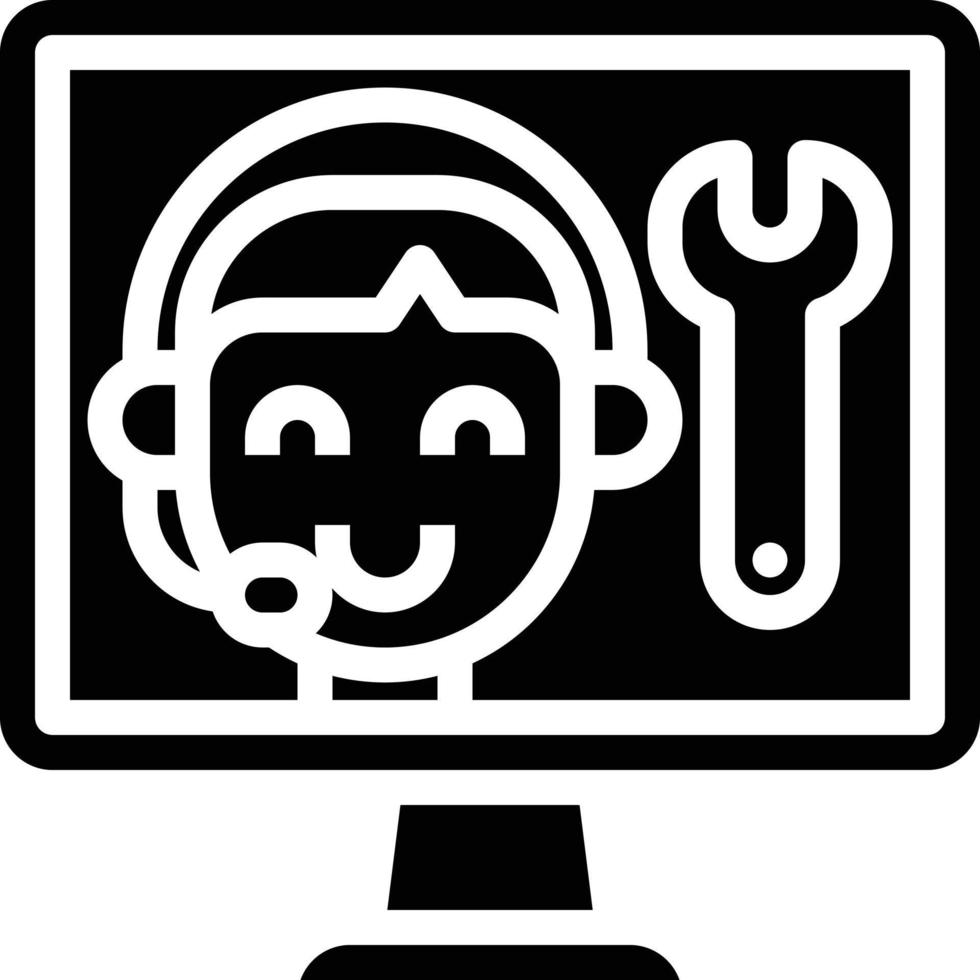 soporte técnico call center technicial seo - icono sólido vector