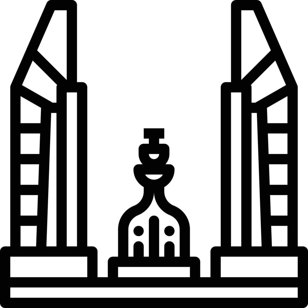 democracy monument thailand landmark bangkok - outline icon vector