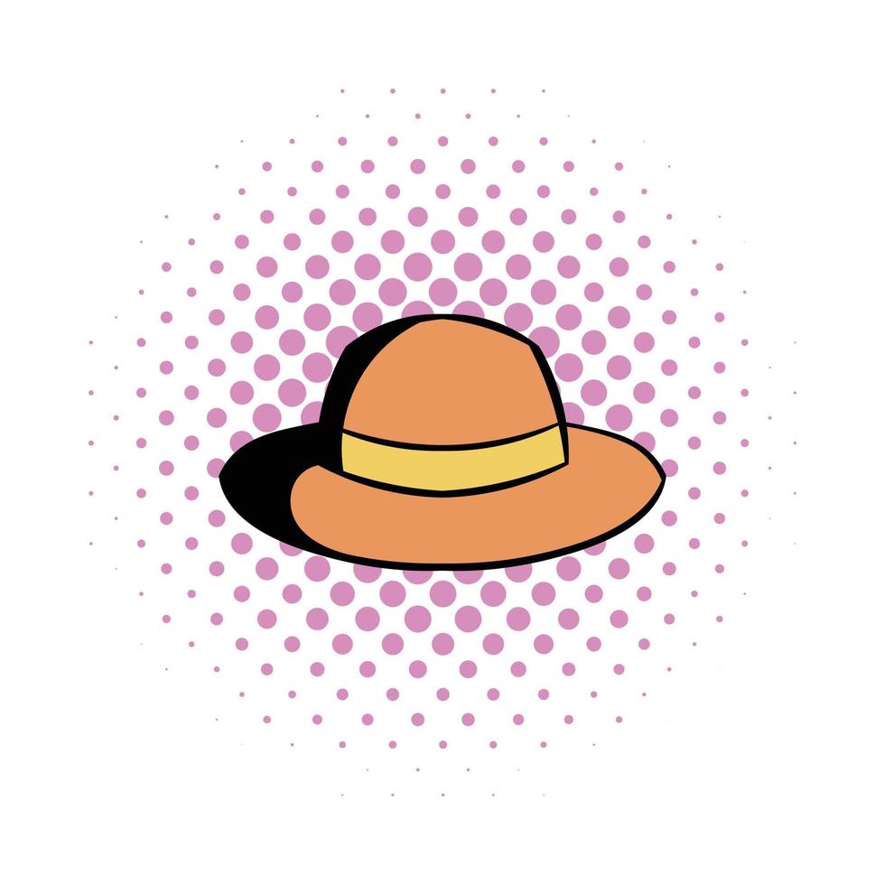icono de cómics de sombrero hipster vector