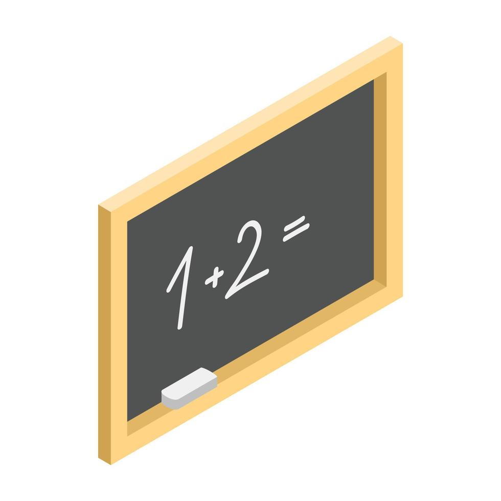 Chalkboard isometric 3d icon vector