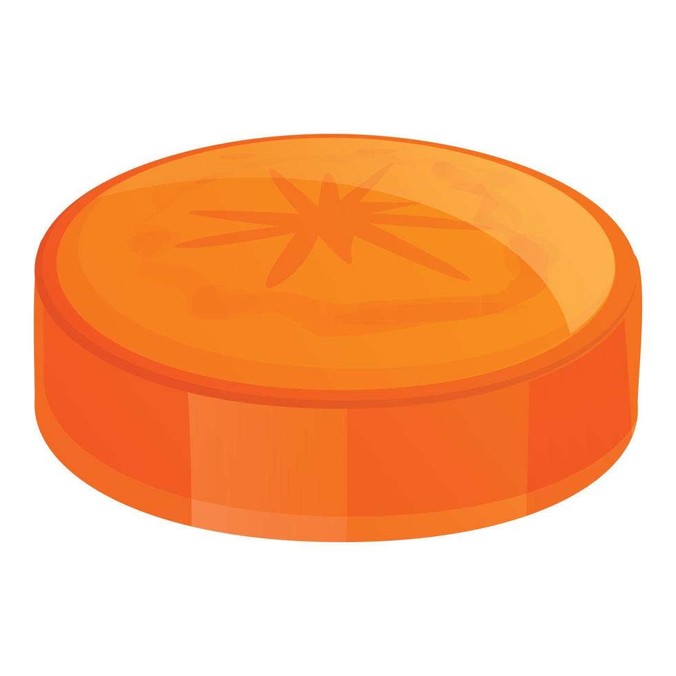 Fresh cut slice carrot icon, cartoon style vector