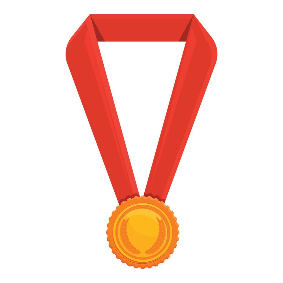 University gold medal icon, cartoon style vector