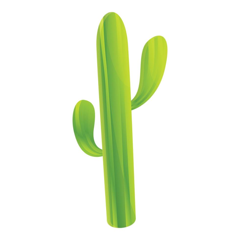icono de cactus del desierto verde, estilo de dibujos animados vector