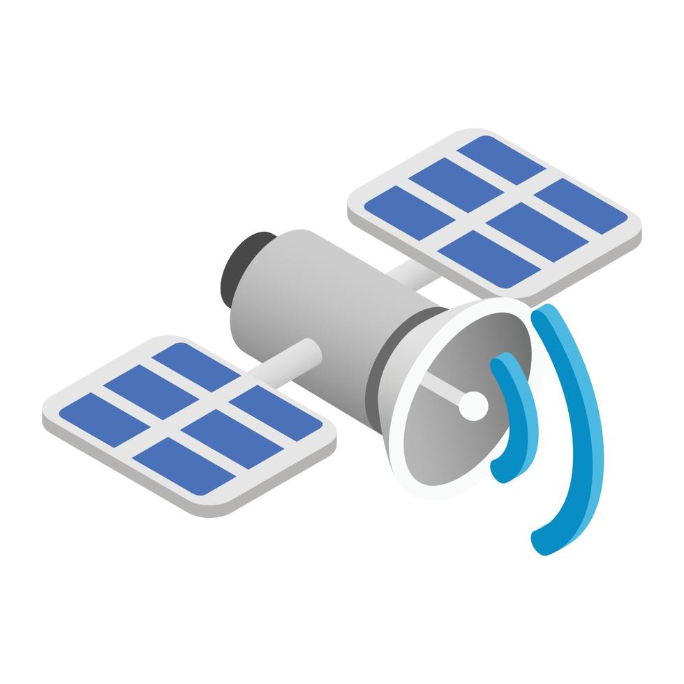 Satellite communications isometric 3d icon vector