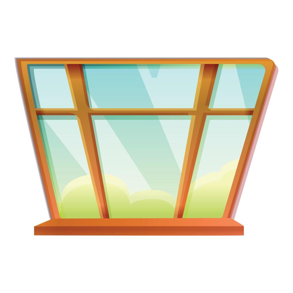 Large window icon, cartoon style vector