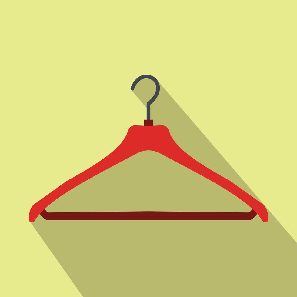 Red coat hanger flat icon vector