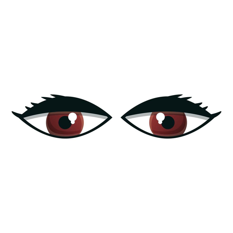 Makeup eyes icon, cartoon style vector