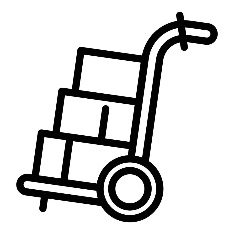 Warehouse cart icon, outline style vector