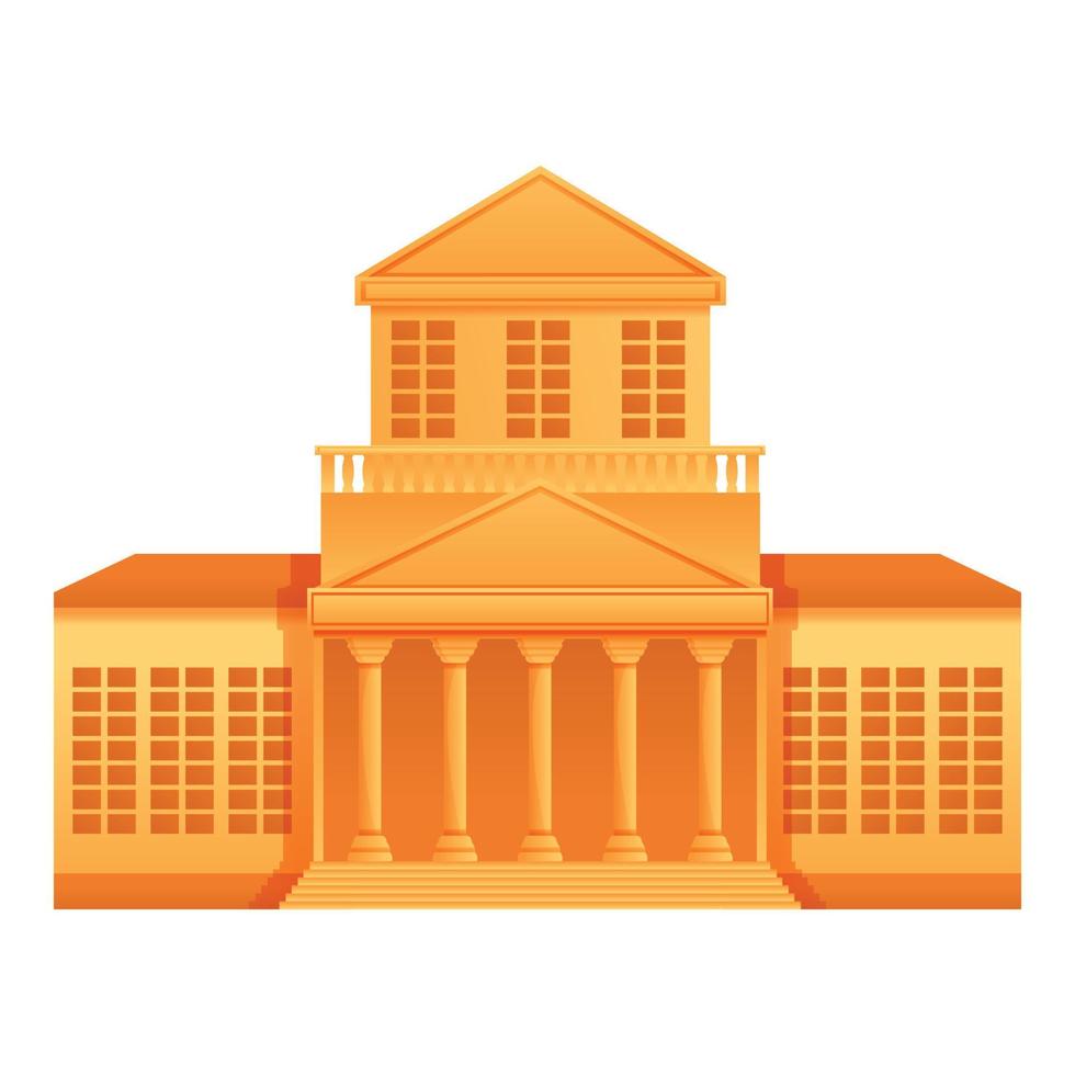 Museum house icon, cartoon style vector