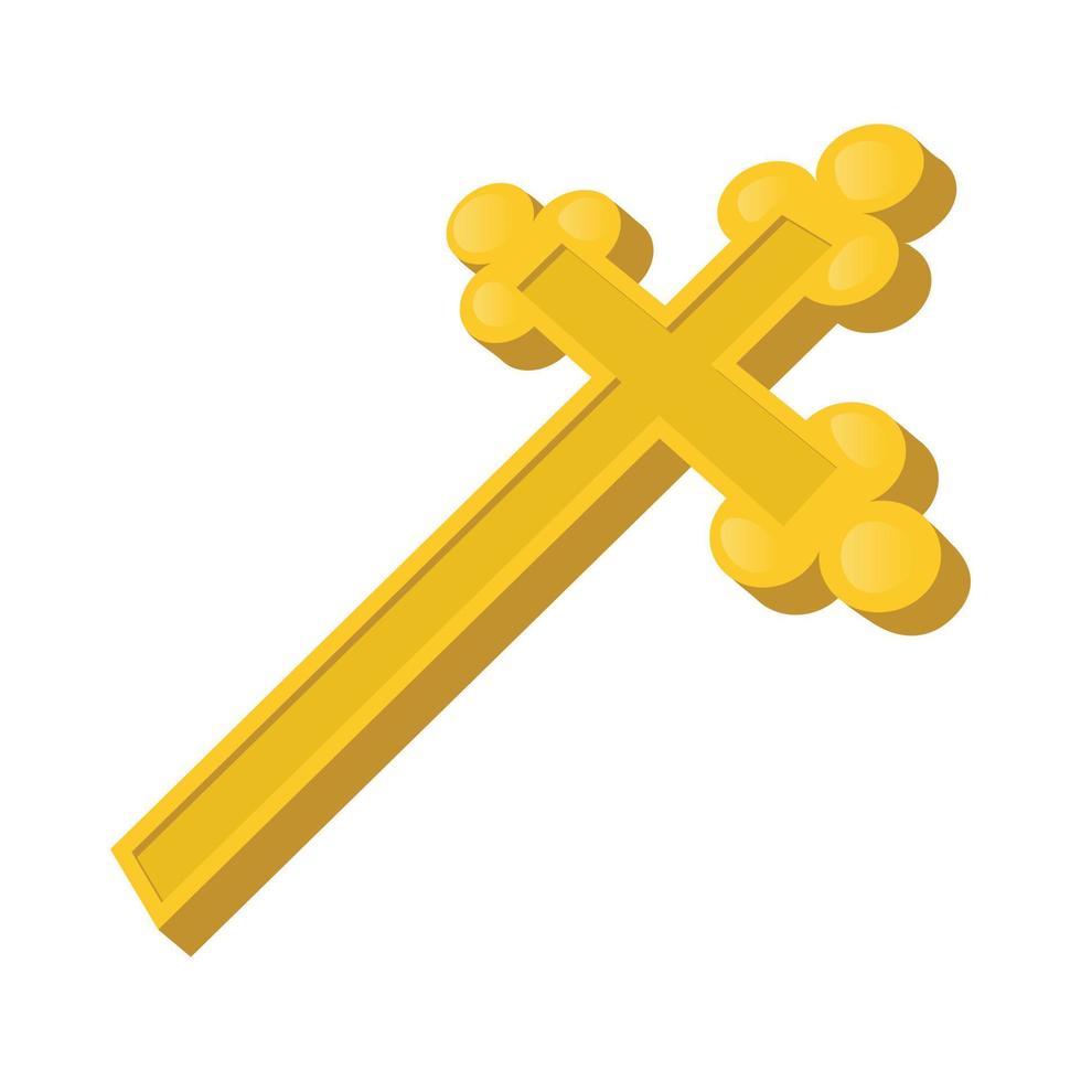 Christian cross cartoon icon vector