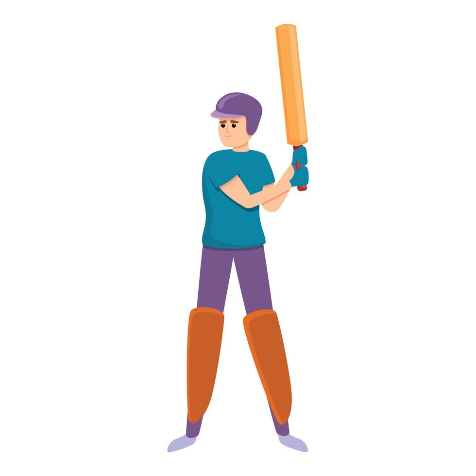 Cricket family game icon, cartoon style vector