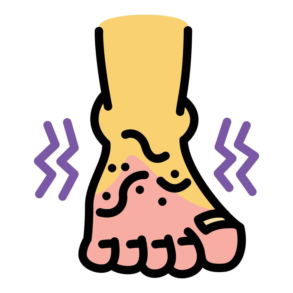 Human leg frostbite icon, outline style vector