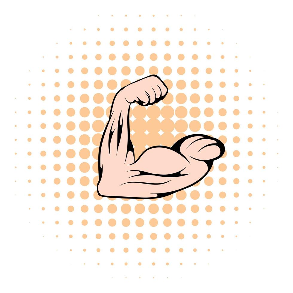 Strong biceps icon, comics style vector