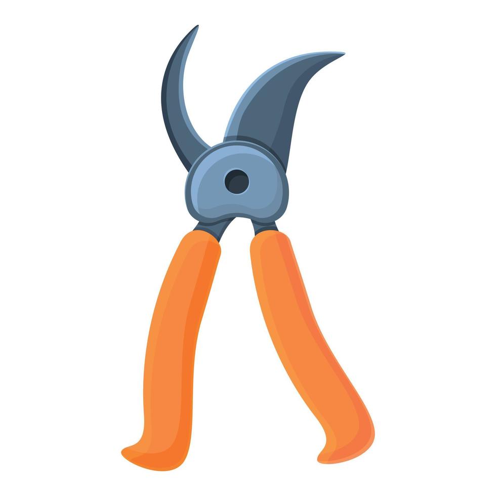 Secateurs tool icon, cartoon style vector