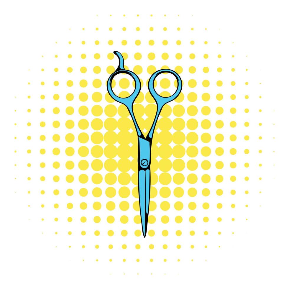 Steel scissors icon, comics style vector