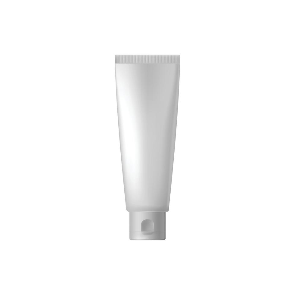 tubo cosmético blanco en blanco vector