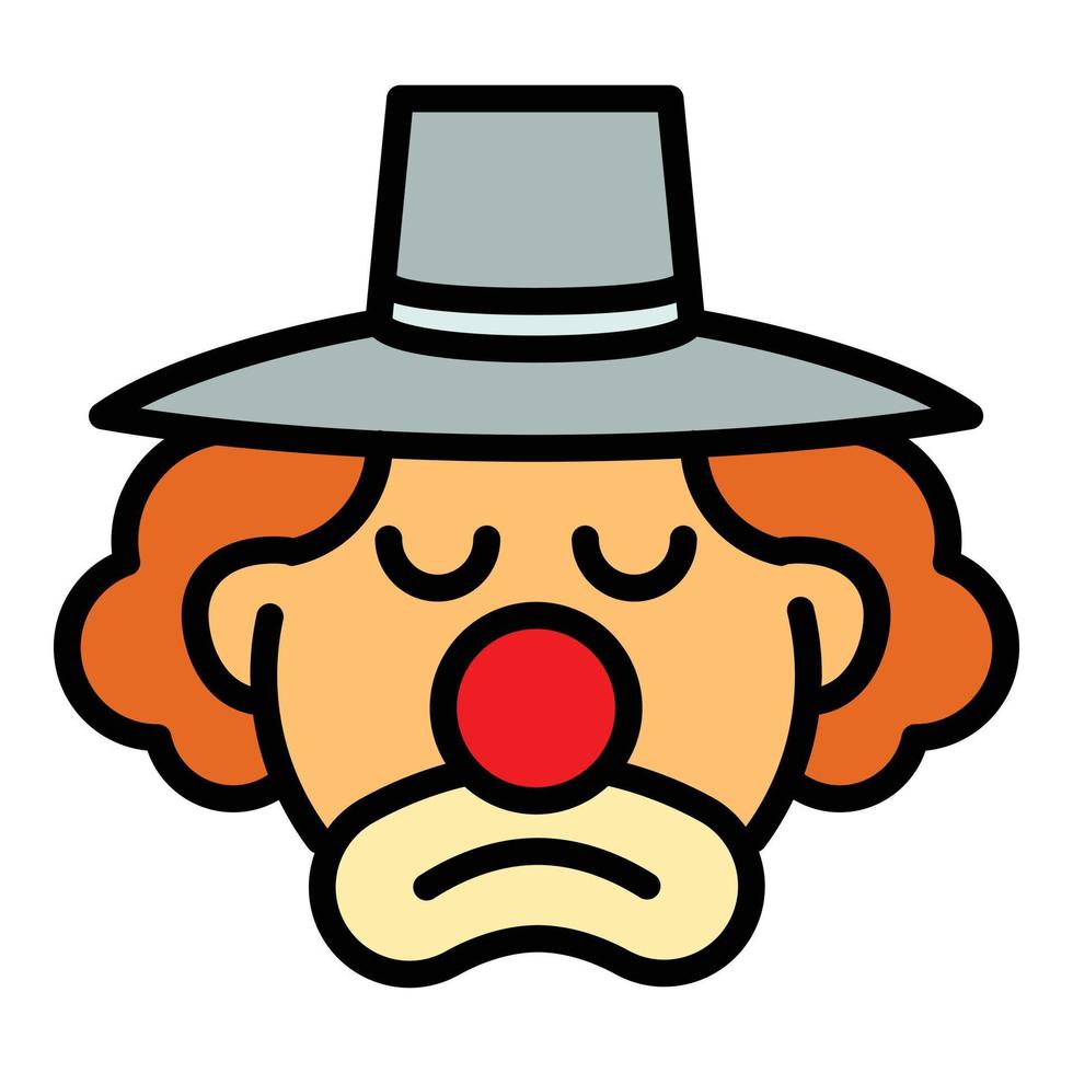 icono de payaso triste, estilo de contorno vector