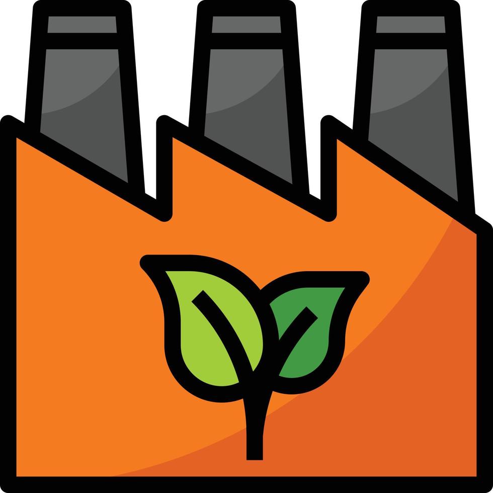 factory ecology green clean - filled outline icon vector