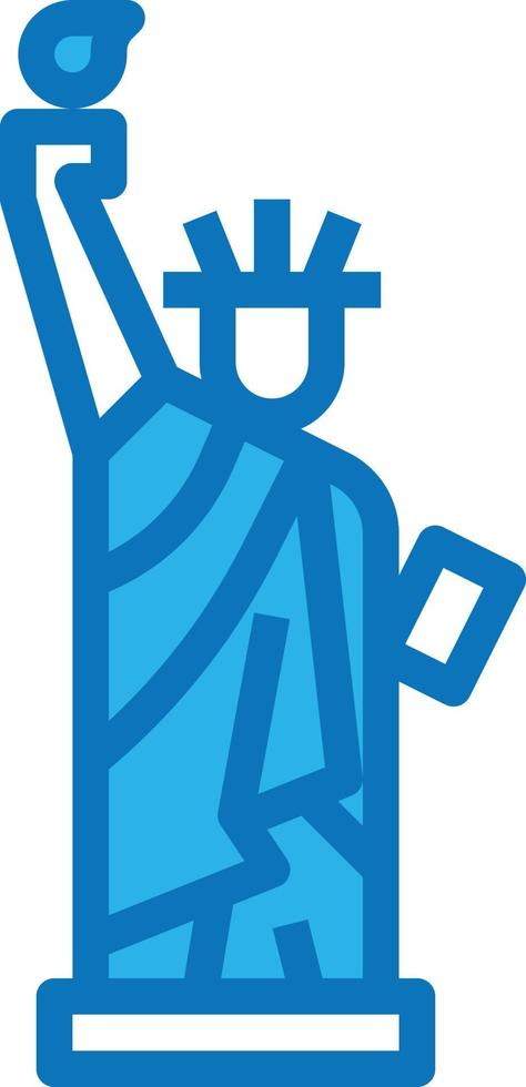 estatua de la libertad nueva york usa hito libertad - icono azul vector